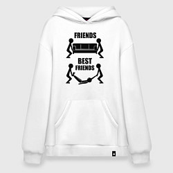 Толстовка-худи оверсайз Best friends, цвет: белый