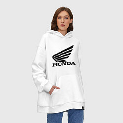 Толстовка-худи оверсайз Honda Motor, цвет: белый — фото 2