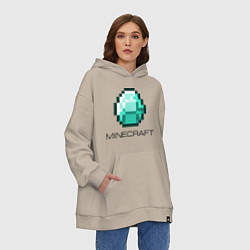 Толстовка-худи оверсайз Minecraft Diamond, цвет: миндальный — фото 2