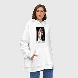 Толстовка-худи оверсайз Queen: Freddie, цвет: белый — фото 2
