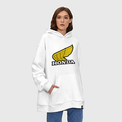 Толстовка-худи оверсайз Honda, цвет: белый — фото 2