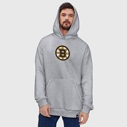 Толстовка-худи оверсайз Boston Bruins, цвет: меланж — фото 2
