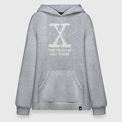 Толстовка-худи оверсайз X-Files: Truth is out there, цвет: меланж