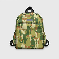 Детский рюкзак Камуфляж- зелёные кошки