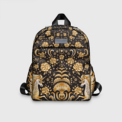 Детский рюкзак Золотые единороги и цветы