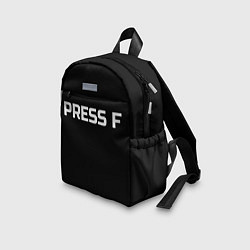 Детский рюкзак Футболка с надписью PRESS F, цвет: 3D-принт — фото 2