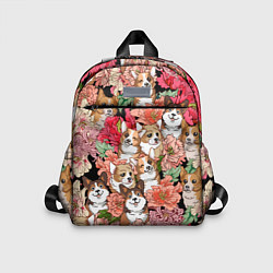 Детский рюкзак Корги & Цветы, цвет: 3D-принт
