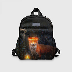 Детский рюкзак Лиса с огненной короной, цвет: 3D-принт