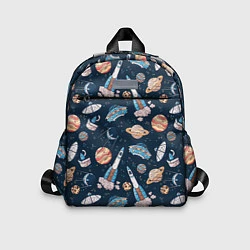 Детский рюкзак Корабли, планеты и спутники, цвет: 3D-принт