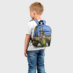 Детский рюкзак Шрек, Кот и Осёл, цвет: 3D-принт — фото 2