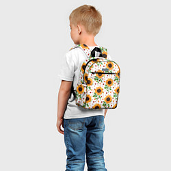 Детский рюкзак Оранжевые летние подсолнухи, цвет: 3D-принт — фото 2