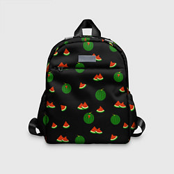 Детский рюкзак Арбуз на черном фоне, цвет: 3D-принт