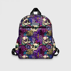Детский рюкзак Психоделика - черепа и грибы, цвет: 3D-принт