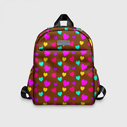 Детский рюкзак Сердечки разноцветные, цвет: 3D-принт