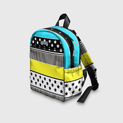 Детский рюкзак Неоновый яркий полосатый узор, цвет: 3D-принт — фото 2