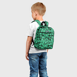 Детский рюкзак Зеленый абстрактный узор, цвет: 3D-принт — фото 2