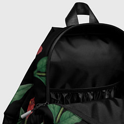 Детский рюкзак Красные каллы на черном, цвет: 3D-принт — фото 2
