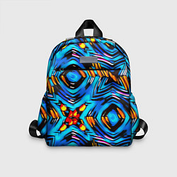 Детский рюкзак Желто-синий абстрактный узор, цвет: 3D-принт