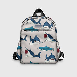Детский рюкзак Кровожадные акулы паттерн, цвет: 3D-принт