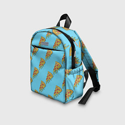Детский рюкзак Пицца паттерн на голубом, цвет: 3D-принт — фото 2