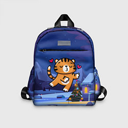 Детский рюкзак Влюбленный тигренок с сердечками, цвет: 3D-принт