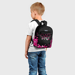 Детский рюкзак ИГРА В КАЛЬМАРА БРЫЗГИ КРАСОК, ФИГУРЫ, цвет: 3D-принт — фото 2