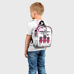 Детский рюкзак ИГРА В КАЛЬМАРА, СТРАЖИ БРЫЗГИ КРАСОК, цвет: 3D-принт — фото 2