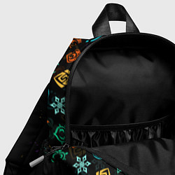 Детский рюкзак GENSHIN IMPACT NEON LOGO RAINBOW STYLE, ЭМБЛЕМЫ, цвет: 3D-принт — фото 2