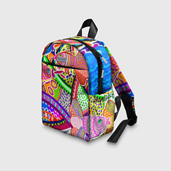 Детский рюкзак Разноцветные яркие рыбки на абстрактном цветном фо, цвет: 3D-принт — фото 2