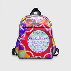 Детский рюкзак Яркий абстрактный зимний дизайн из снежинок, цвет: 3D-принт