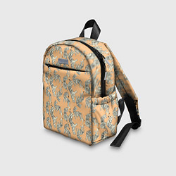 Детский рюкзак Тигры на оранжевом паттерн, цвет: 3D-принт — фото 2