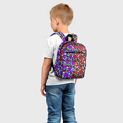 Детский рюкзак GEOMETRY DASH УРОВНИ КРАСНЫЙ И ФИОЛЕТОВЫЙ, цвет: 3D-принт — фото 2