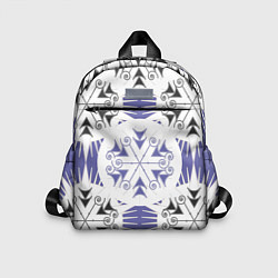 Детский рюкзак Острый белые снежинки на сиреневом фоне, цвет: 3D-принт
