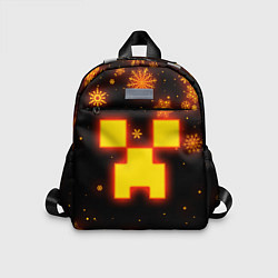 Детский рюкзак НОВОГОДНИЙ ОГНЕННЫЙ КРИПЕР CREEPER FIRE, цвет: 3D-принт