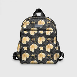 Детский рюкзак Желтые цветы на черном фоне