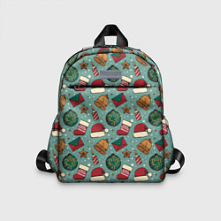 Детский рюкзак Праздничные новогодние атрибуты, цвет: 3D-принт