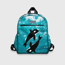 Детский рюкзак Кит косатка в океане, цвет: 3D-принт