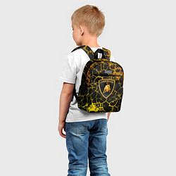 Детский рюкзак Lamborghini золотые трещины, цвет: 3D-принт — фото 2