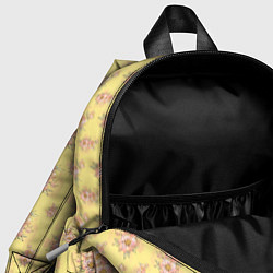 Детский рюкзак Розовые пионы на желтом фоне, цвет: 3D-принт — фото 2