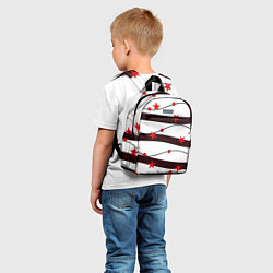Детский рюкзак Красные Звезды На Волнах, цвет: 3D-принт — фото 2