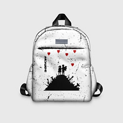 Детский рюкзак Banksy мальчик и девочка на горе оружия, цвет: 3D-принт