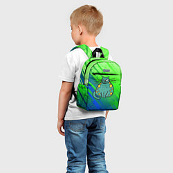 Детский рюкзак Прикольный зеленый кот, цвет: 3D-принт — фото 2