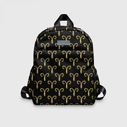 Детский рюкзак Золотой овен на черном фоне Паттерн, цвет: 3D-принт