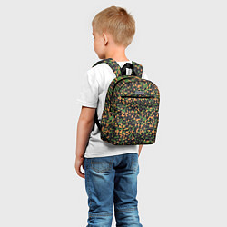 Детский рюкзак Абстрактный геометрический оранжевый черный и зеле, цвет: 3D-принт — фото 2