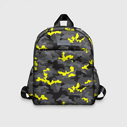 Детский рюкзак Камуфляж Серо-Чёрный, цвет: 3D-принт