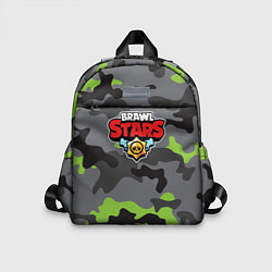Детский рюкзак Brawl Stars Камуфляж Серо-Чёрный, цвет: 3D-принт