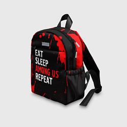 Детский рюкзак Eat Sleep Among Us Repeat Брызги, цвет: 3D-принт — фото 2