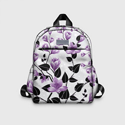 Детский рюкзак Распустившиеся фиолетовые цветы, цвет: 3D-принт