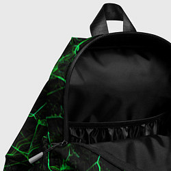 Детский рюкзак Абстракция - Черно-зеленый фон - дым, цвет: 3D-принт — фото 2