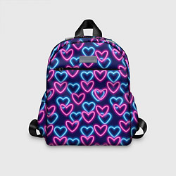 Детский рюкзак Неоновые сердца, паттерн, цвет: 3D-принт
